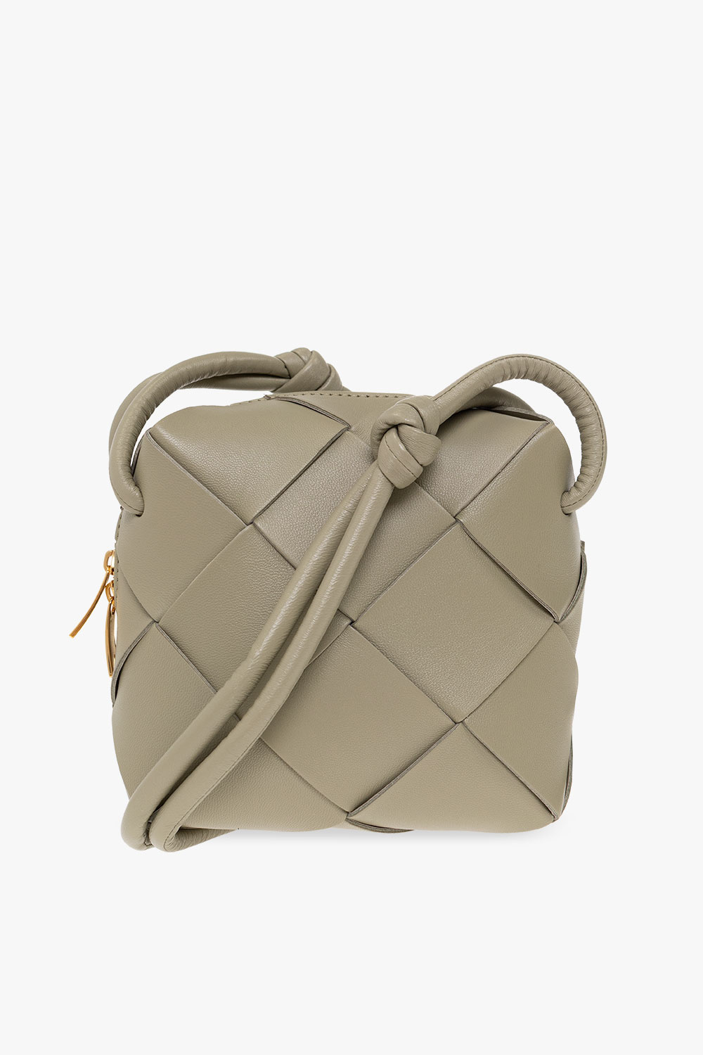 ショルダーバッグ・ポシェット BOTTEGA VENETA CASSETTE MINI SHOULDER BAG Bottega Veneta - Mini Cassette Pink Woven Leather Camera Bag